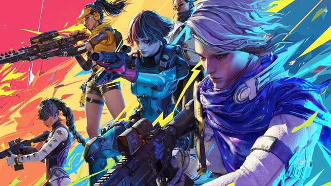 Colorful shooters prepare for battle.