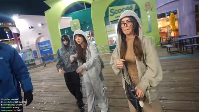 A screenshot shows the women being threatened.